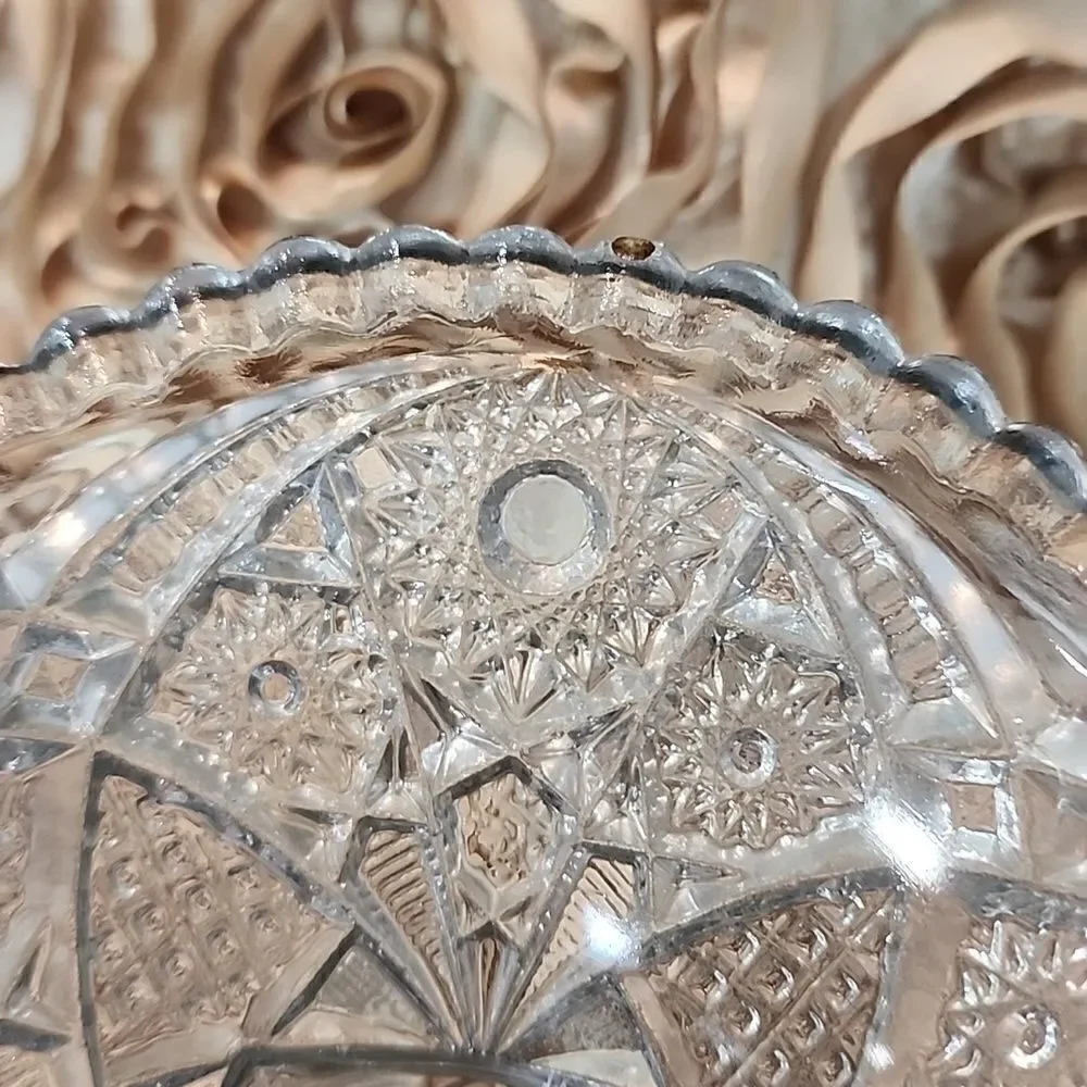 Vintage Crystal Cut Glass Versatile Vase~Candle Holder with Pedestal